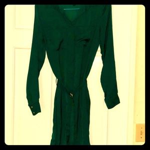 Divided h&m dark green sleek shirt dress, sz 6